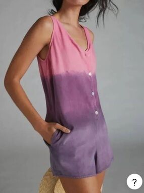 Anthropologie Pink to Purple Ombre Sleeveless Romper